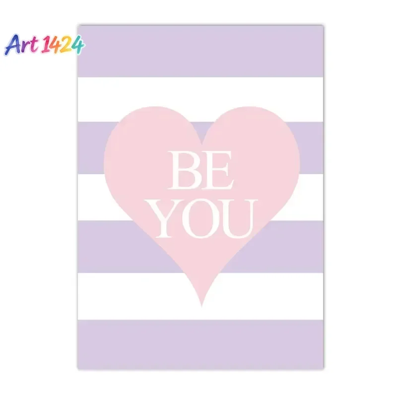 Baby Girl Nursery Quotes - ピンクのユニコーン、虹、ハートのモチーフを使った、愛をテーマにした壁掛けアート、キャンバス絵画、北欧風のポスターとプリント、ベビールームの装飾に最適。