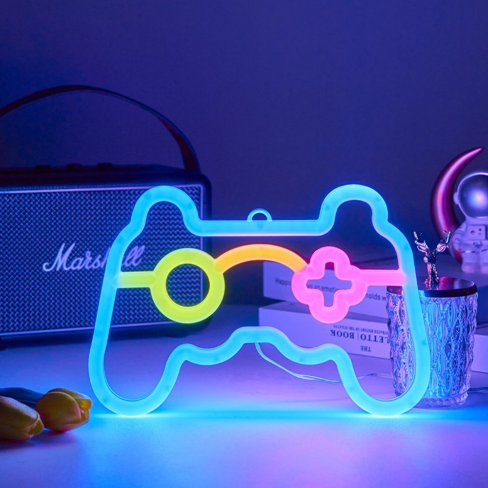 1個 USB給電式ゲームコントローラーネオンサインLEDライ - Baby Nursery Wall Lights のレビューと価格