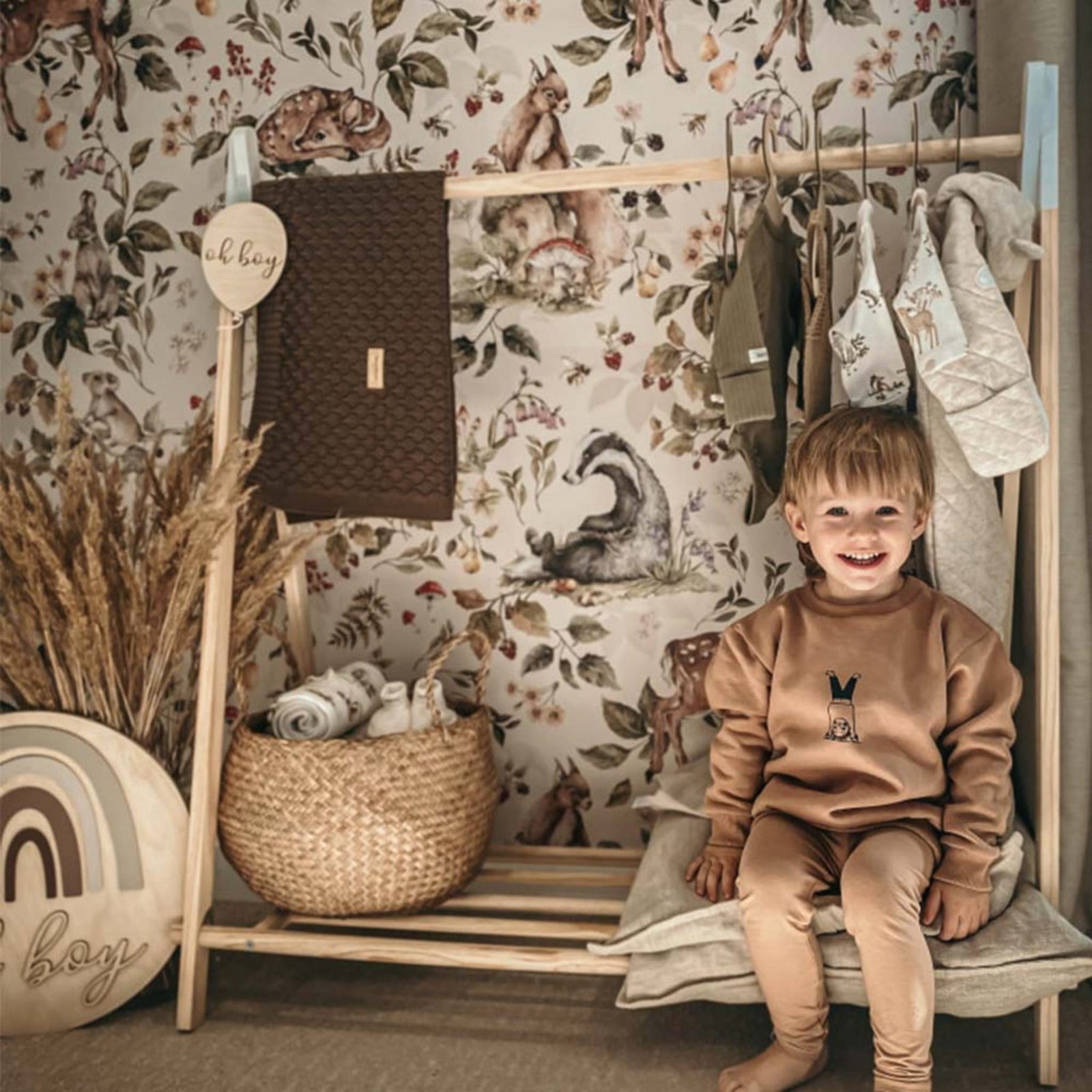 子供の部屋の壁紙,かわいい森の壁紙,動物の皮とスティック,不 - Baby Nursery Wall Lights のレビューと価格