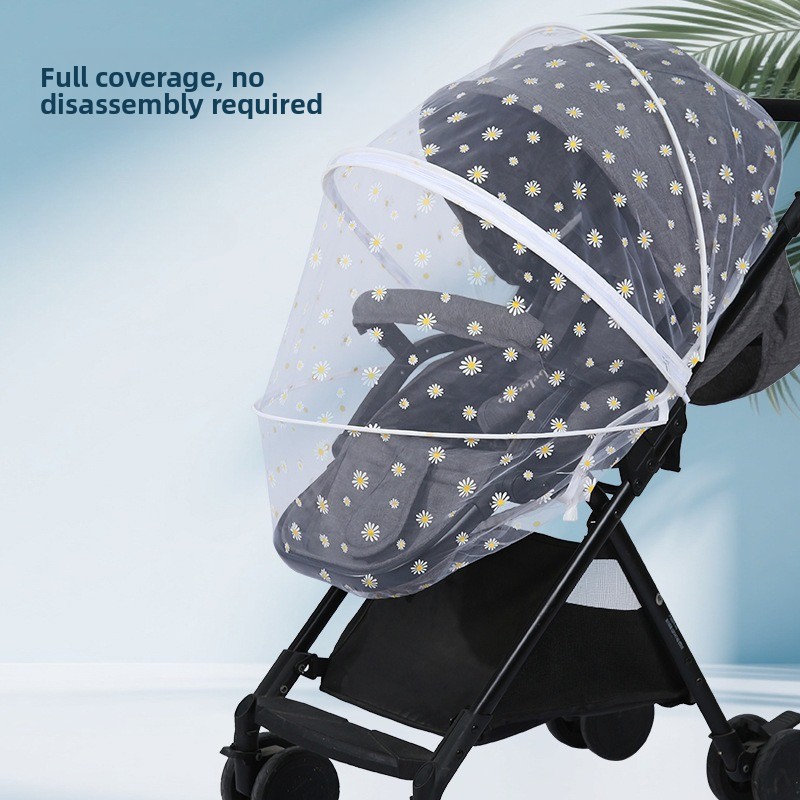 ベビーカー用ユニバーサル蚊帳デイジープリントネットカバー、ベ - Baby Nursery Trolley のレビューと価格