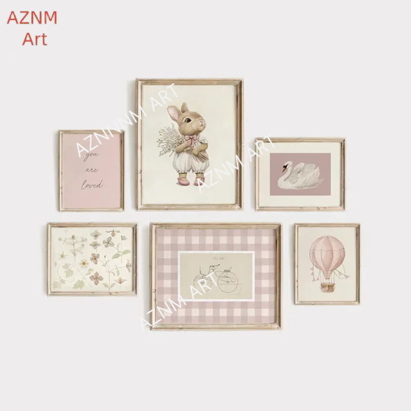 ピンクの保育園ギャラリーアートウォールポスターヴィンテージキ - Baby Nursery Wall Lights のレビューと価格